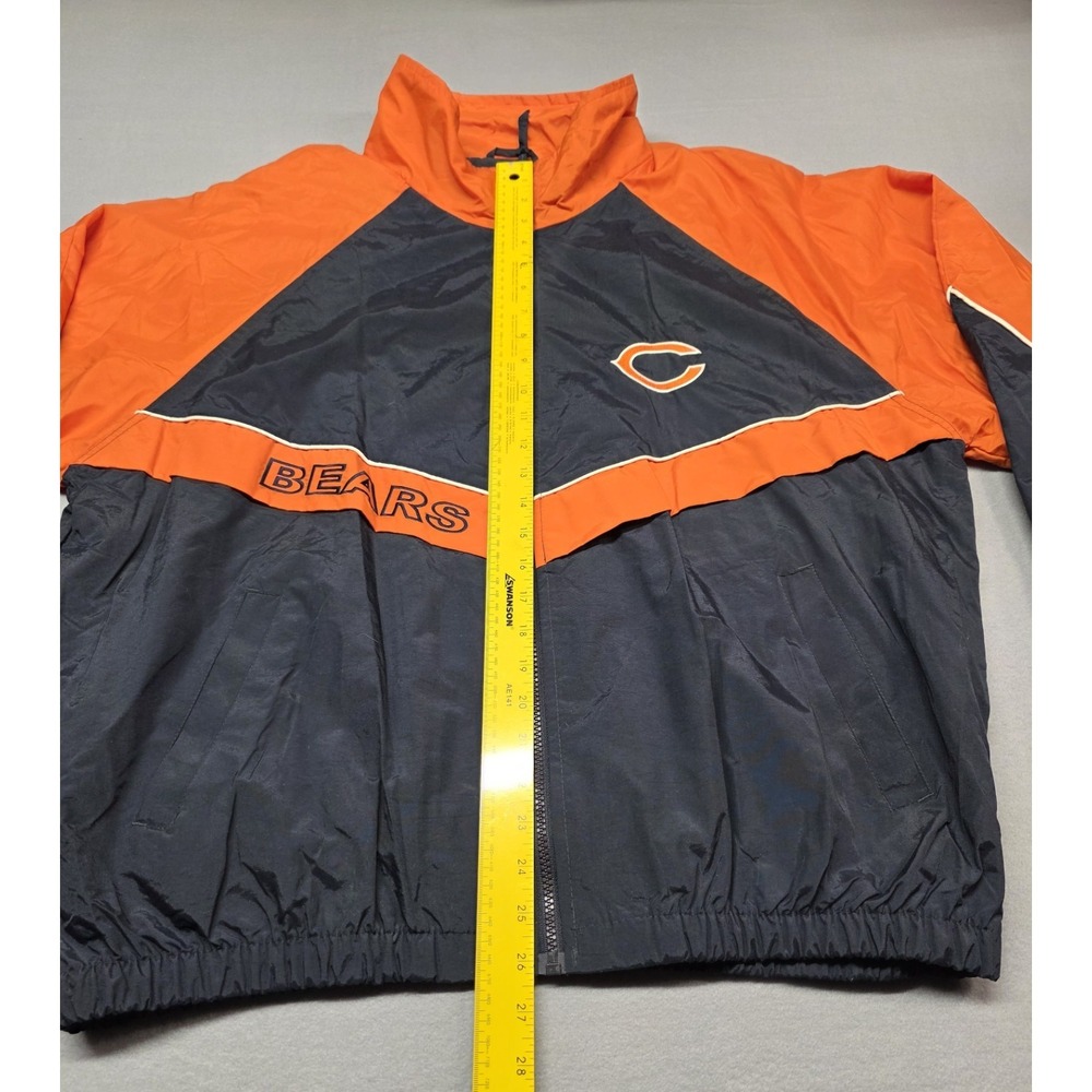 Vintage Logo Athletic Chicago Bears NFL Windbreaker Jacket Navy Orange Mens L NW - Picture 4 of 13